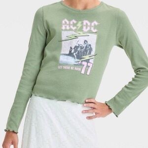 Art Class AC/DC Girls Size XL Olive Long Sleeve Tee